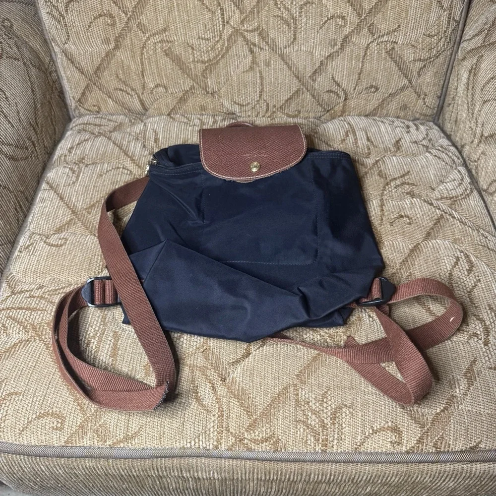 LONGCHAMP Navy Blue Le Pliage Sac A Dos Modele‎ Depose Backpack